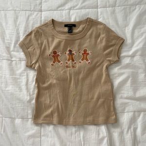 Forever 21 Gingerbread Rhinestone Top
